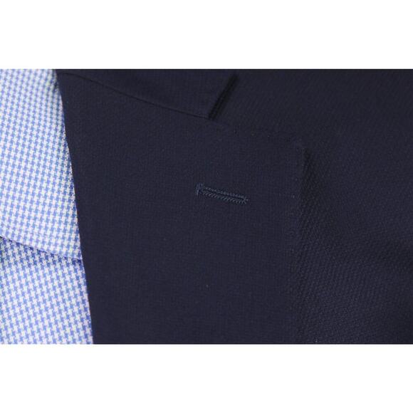 Cardinal of Canada Navy Blue Woven 2-Btn Wool Blazer w/ MOP Buttons 44R - Picture 5 of 9